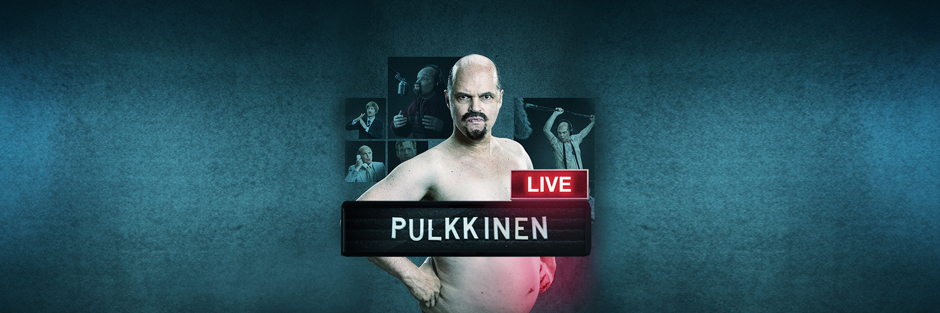 Hahmo Pulkkinen pullistelee lihaksiaan ylävartalo paljaana.